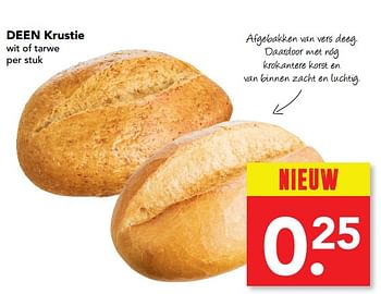 Aanbiedingen Deen krustie wit of tarwe - Huismerk deen supermarkt - Geldig van 03/09/2017 tot 09/09/2017 bij Deen Supermarkten