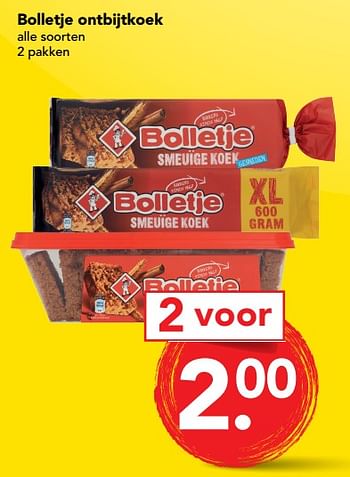 Aanbiedingen Bolletje ontbijtkoek - Bolletje - Geldig van 03/09/2017 tot 09/09/2017 bij Deen Supermarkten