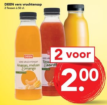 Aanbiedingen Deen vers vruchtensap - Huismerk deen supermarkt - Geldig van 03/09/2017 tot 09/09/2017 bij Deen Supermarkten