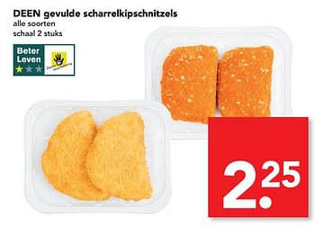 Aanbiedingen Deen gevulde scharrelkipschnitzels - Huismerk deen supermarkt - Geldig van 03/09/2017 tot 09/09/2017 bij Deen Supermarkten