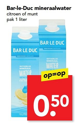 Aanbiedingen Bar-le-duc mineraalwater citroen of munt - Huismerk deen supermarkt - Geldig van 03/09/2017 tot 05/09/2017 bij Deen Supermarkten