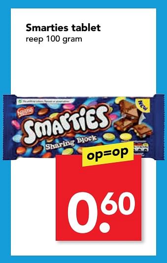 Aanbiedingen Smarties tablet - Smarties - Geldig van 03/09/2017 tot 05/09/2017 bij Deen Supermarkten
