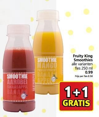 Aanbiedingen Fruity king smoothies - Fruity King - Geldig van 04/09/2017 tot 10/09/2017 bij Jan Linders