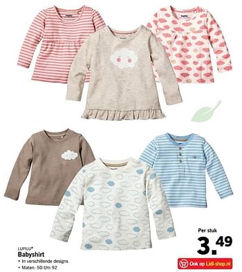 Aanbiedingen Babyshirt - Lupilu - Geldig van 04/09/2017 tot 10/09/2017 bij Lidl
