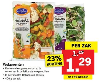 Aanbiedingen Wokgroenten - Saladinettes - Geldig van 04/09/2017 tot 10/09/2017 bij Lidl