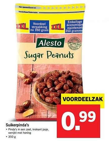 Aanbiedingen Suikerpinda`s - Alesto - Geldig van 04/09/2017 tot 10/09/2017 bij Lidl