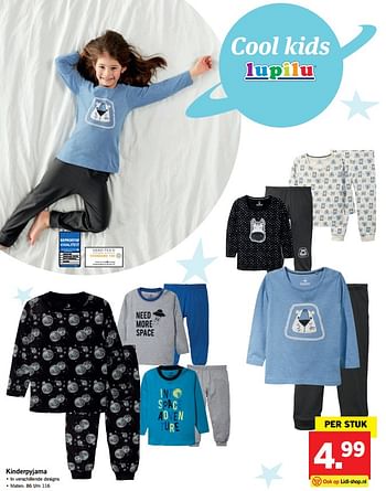 Aanbiedingen Kinderpyjama - Lupilu - Geldig van 04/09/2017 tot 10/09/2017 bij Lidl