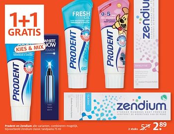 Aanbiedingen Zendium classic tandpasta - Zendium - Geldig van 04/09/2017 tot 10/09/2017 bij Etos