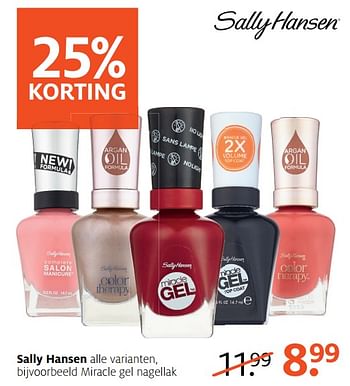 Aanbiedingen Sally hansen alle varianten, bijvoorbeeld miracle gel nagellak - Sally Hansen - Geldig van 04/09/2017 tot 10/09/2017 bij Etos