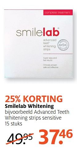 Aanbiedingen Smilelab whitening - Smilelab - Geldig van 04/09/2017 tot 10/09/2017 bij Etos