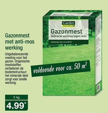 Aanbiedingen Gazonmest met anti-mos werking - Garden Feelings - Geldig van 04/09/2017 tot 10/09/2017 bij Aldi