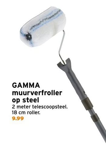 Aanbiedingen Gamma muurverfroller op steel - Huismerk - Gamma - Geldig van 04/09/2017 tot 10/09/2017 bij Gamma