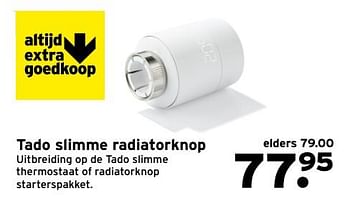 Aanbiedingen Tado slimme radiatorknop - Tado - Geldig van 04/09/2017 tot 10/09/2017 bij Gamma