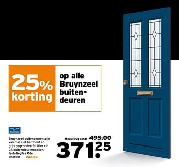 Aanbiedingen Bruynzeel buitendeuren zijn van massief hardhout en grijs gegrondverfd - Bruynzeel - Geldig van 04/09/2017 tot 10/09/2017 bij Gamma