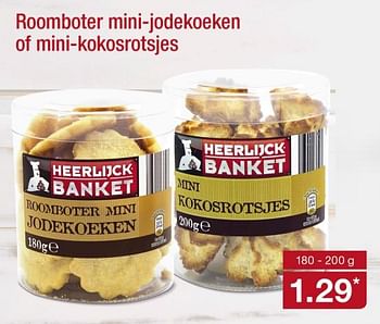 Aanbiedingen Roomboter mini-jodekoeken of mini-kokosrotsjes - Heerlijck Banket - Geldig van 04/09/2017 tot 10/09/2017 bij Aldi