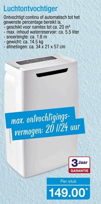 Aanbiedingen Luchtontvochtiger - Huismerk - Aldi - Geldig van 04/09/2017 tot 10/09/2017 bij Aldi