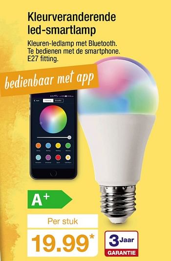 Aanbiedingen Kleurveranderende led-smartlamp - Huismerk - Aldi - Geldig van 04/09/2017 tot 10/09/2017 bij Aldi