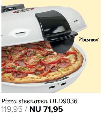 Aanbiedingen Pizza steenoven dld9036 - Bestron - Geldig van 04/09/2017 tot 10/09/2017 bij Kijkshop