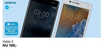 Aanbiedingen Nokia 3 - Nokia - Geldig van 04/09/2017 tot 10/09/2017 bij Kijkshop