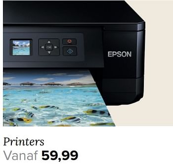 Aanbiedingen Printers - Epson - Geldig van 04/09/2017 tot 10/09/2017 bij Kijkshop