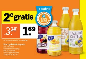 Aanbiedingen Fruitontbijt sinaasappel-banaan - Hero - Geldig van 04/09/2017 tot 10/09/2017 bij Albert Heijn