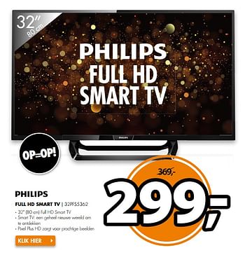 Aanbiedingen Philips full hd smart tv 32pfs5362 - Philips - Geldig van 04/09/2017 tot 10/09/2017 bij Expert