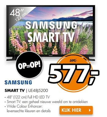 Aanbiedingen Samsung smart tv ue48j5200 - Samsung - Geldig van 04/09/2017 tot 10/09/2017 bij Expert