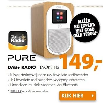 Aanbiedingen Pure dab + radio evoke h3 - Pure - Geldig van 04/09/2017 tot 10/09/2017 bij Expert