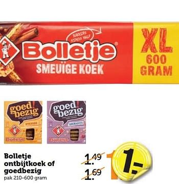 Aanbiedingen Bolletje ontbijtkoek of goedbezig - Bolletje - Geldig van 04/09/2017 tot 10/09/2017 bij Coop