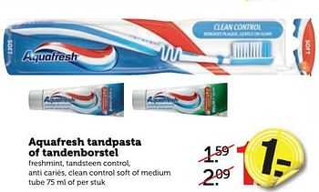 Aanbiedingen Aquafresh tandpasta of tandenborstel - Aquafresh - Geldig van 04/09/2017 tot 10/09/2017 bij Coop