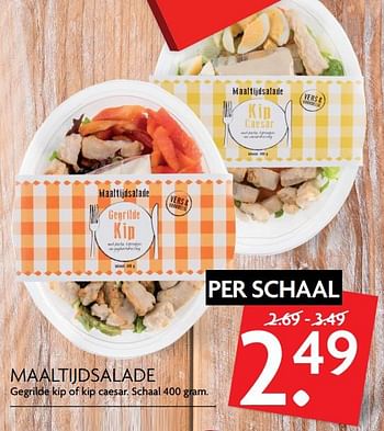 Aanbiedingen Maaltijdsalade gegrilde kip of kip caesar - Huismerk - Deka Markt - Geldig van 07/09/2017 tot 10/09/2017 bij Deka Markt