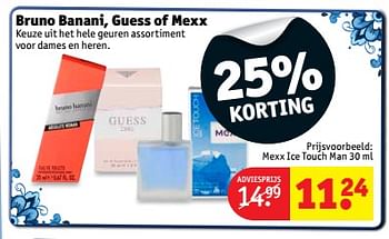 Aanbiedingen Mexx ice touch man - Bruno Banani - Geldig van 05/09/2017 tot 10/09/2017 bij Kruidvat