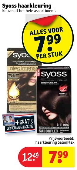 Aanbiedingen Haarkleuring salonplex - Syoss - Geldig van 05/09/2017 tot 10/09/2017 bij Kruidvat