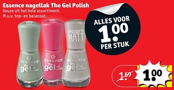 Aanbiedingen Essence nagellak the gel polish - Essence - Geldig van 05/09/2017 tot 10/09/2017 bij Kruidvat