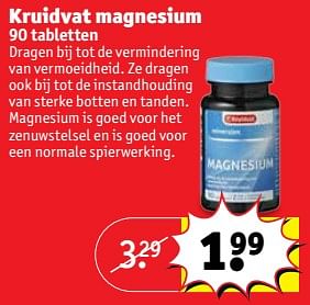 Aanbiedingen Kruidvat magnesium - Huismerk - Kruidvat - Geldig van 05/09/2017 tot 10/09/2017 bij Kruidvat