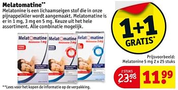 Aanbiedingen Melatonine 5 mg - Melatomatine - Geldig van 05/09/2017 tot 10/09/2017 bij Kruidvat
