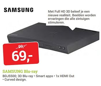 Aanbiedingen Samsung blu ray bdj5500 - Samsung - Geldig van 04/09/2017 tot 17/09/2017 bij BCC