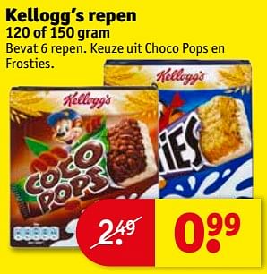 Aanbiedingen Kellogg`s repen - Kellogg's - Geldig van 05/09/2017 tot 10/09/2017 bij Kruidvat