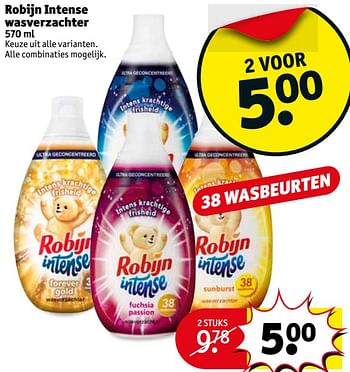 Aanbiedingen Robijn intense wasverzachter - Robijn - Geldig van 05/09/2017 tot 10/09/2017 bij Kruidvat