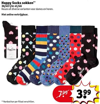 Aanbiedingen Happy socks sokken - Happy Socks - Geldig van 05/09/2017 tot 10/09/2017 bij Kruidvat