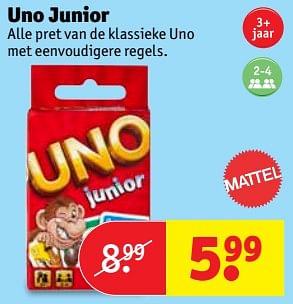 Aanbiedingen Uno junior - UNO - Geldig van 05/09/2017 tot 10/09/2017 bij Kruidvat