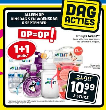 Aanbiedingen Oefenbeker blauw-roze - Philips - Geldig van 05/09/2017 tot 17/09/2017 bij Trekpleister