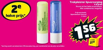 Aanbiedingen Lippenbalsem naturel - Huismerk - Trekpleister - Geldig van 05/09/2017 tot 17/09/2017 bij Trekpleister