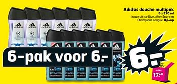 Aanbiedingen Adidas douche multipak - Adidas - Geldig van 05/09/2017 tot 17/09/2017 bij Trekpleister