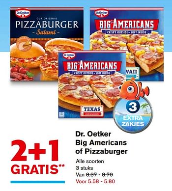 Aanbiedingen Dr. oetker big americans of pizzaburger - Dr. Oetker - Geldig van 06/09/2017 tot 12/09/2017 bij Hoogvliet