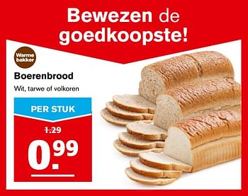 Aanbiedingen Boerenbrood wit, tarwe of volkoren - Huismerk - Hoogvliet - Geldig van 06/09/2017 tot 12/09/2017 bij Hoogvliet