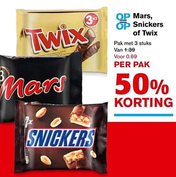 Aanbiedingen Mars, snickers of twix - Huismerk - Hoogvliet - Geldig van 06/09/2017 tot 12/09/2017 bij Hoogvliet