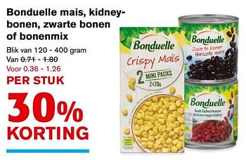Aanbiedingen Bonduelle mais, kidneybonen, zwarte bonen of bonenmix - Bonduelle - Geldig van 06/09/2017 tot 12/09/2017 bij Hoogvliet