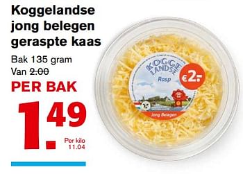 Aanbiedingen Koggelandse jong belegen geraspte kaas - Koggelandse - Geldig van 06/09/2017 tot 12/09/2017 bij Hoogvliet