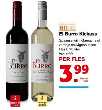Aanbiedingen El burro kickass - Rode wijnen - Geldig van 06/09/2017 tot 12/09/2017 bij Hoogvliet